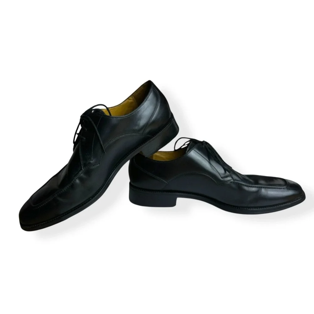 Cole Haan Oxford Shoes Black Leather Square Toe Stitched Lace Up Dress Mens 13 M